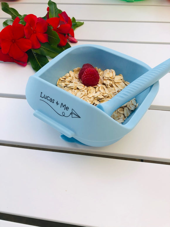 Sky Blue Silicone Suction Bowls