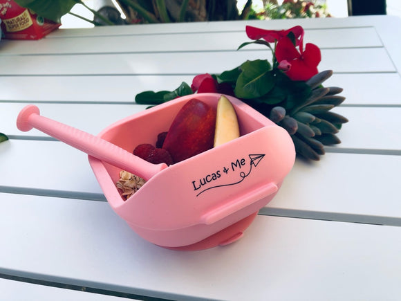 Rosy Pink Silicone Suction Bowls