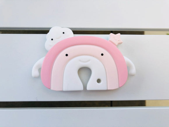 Pink Rainbow Silicone Teething Toy